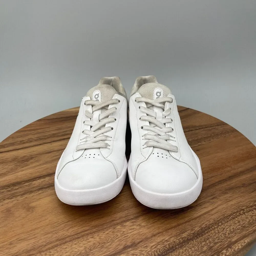 On Cloud The Roger Shoes Womens Size 7.5 White Leather Casual Tennis Sneakers